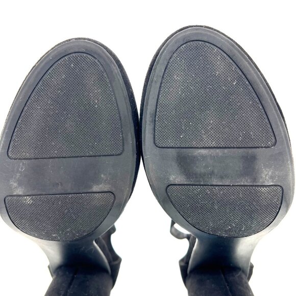 Lauren Conrad Hydrangea Womens Shoes Size 6.5 Black Suede Ankle Strap Block Heel - Picture 8 of 15